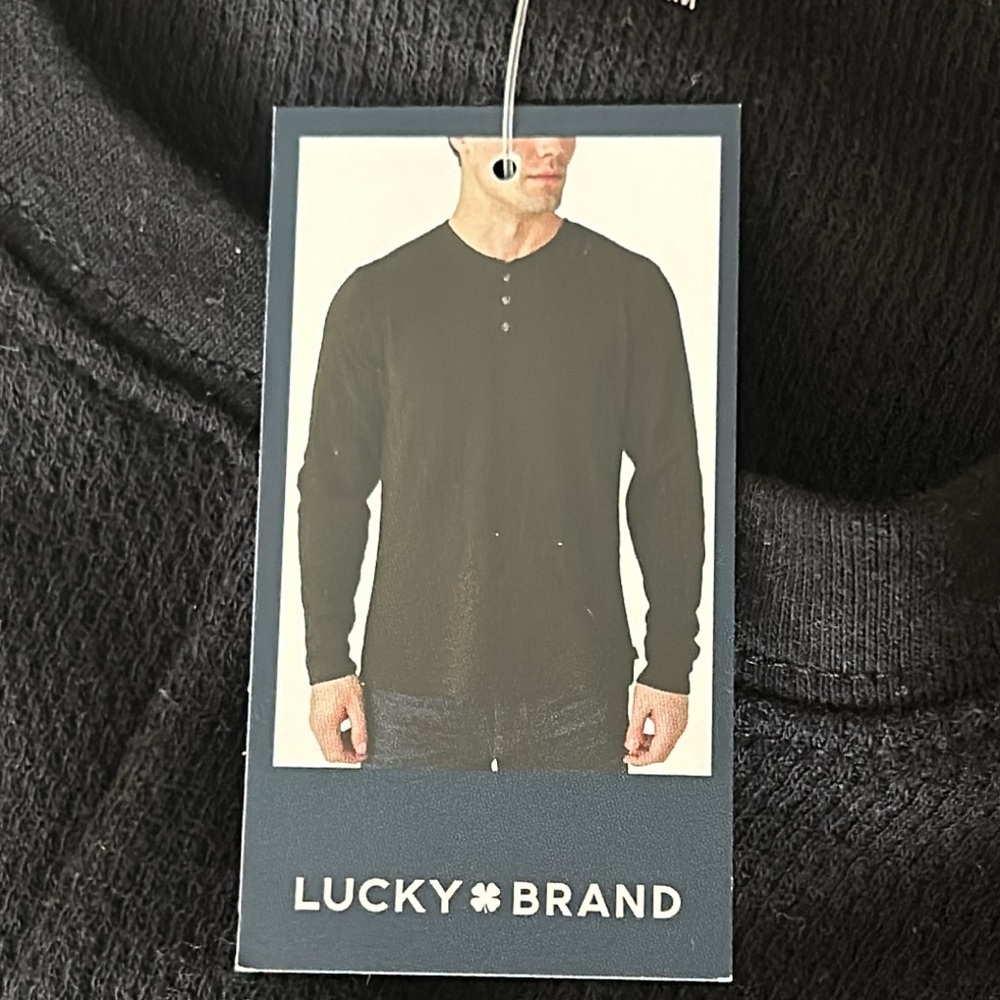 Lucky Brand black Henley long sleeve shirt. Size XL. NWT.